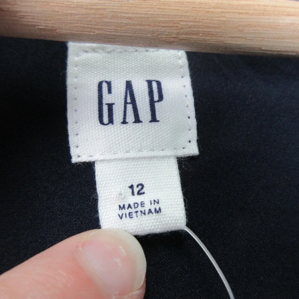 GAP Women's Navy Floral Print Button Front Midi Dress Size 12 - Picture 5 of 13